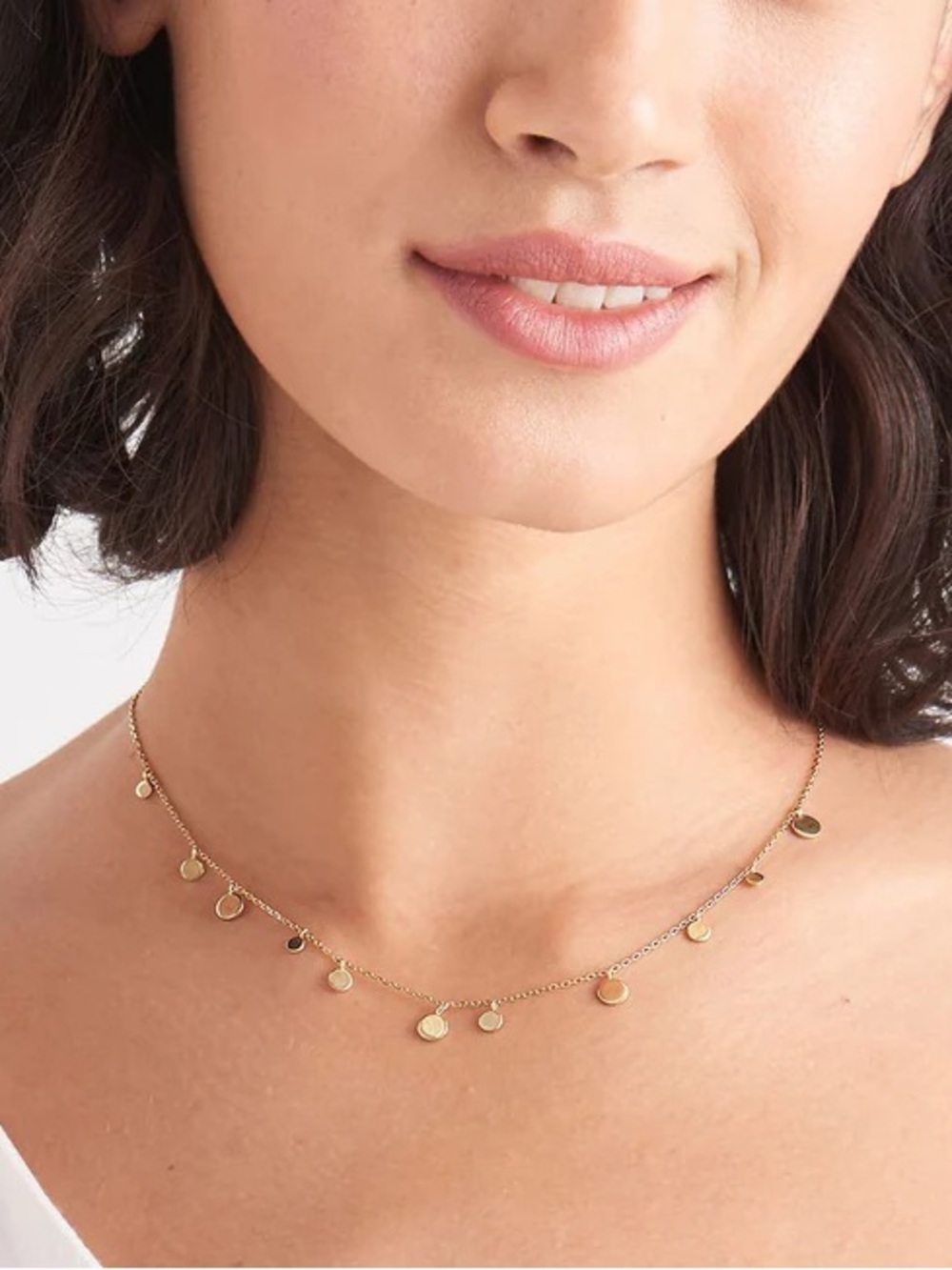Gold Disc Charm Necklace - Gold